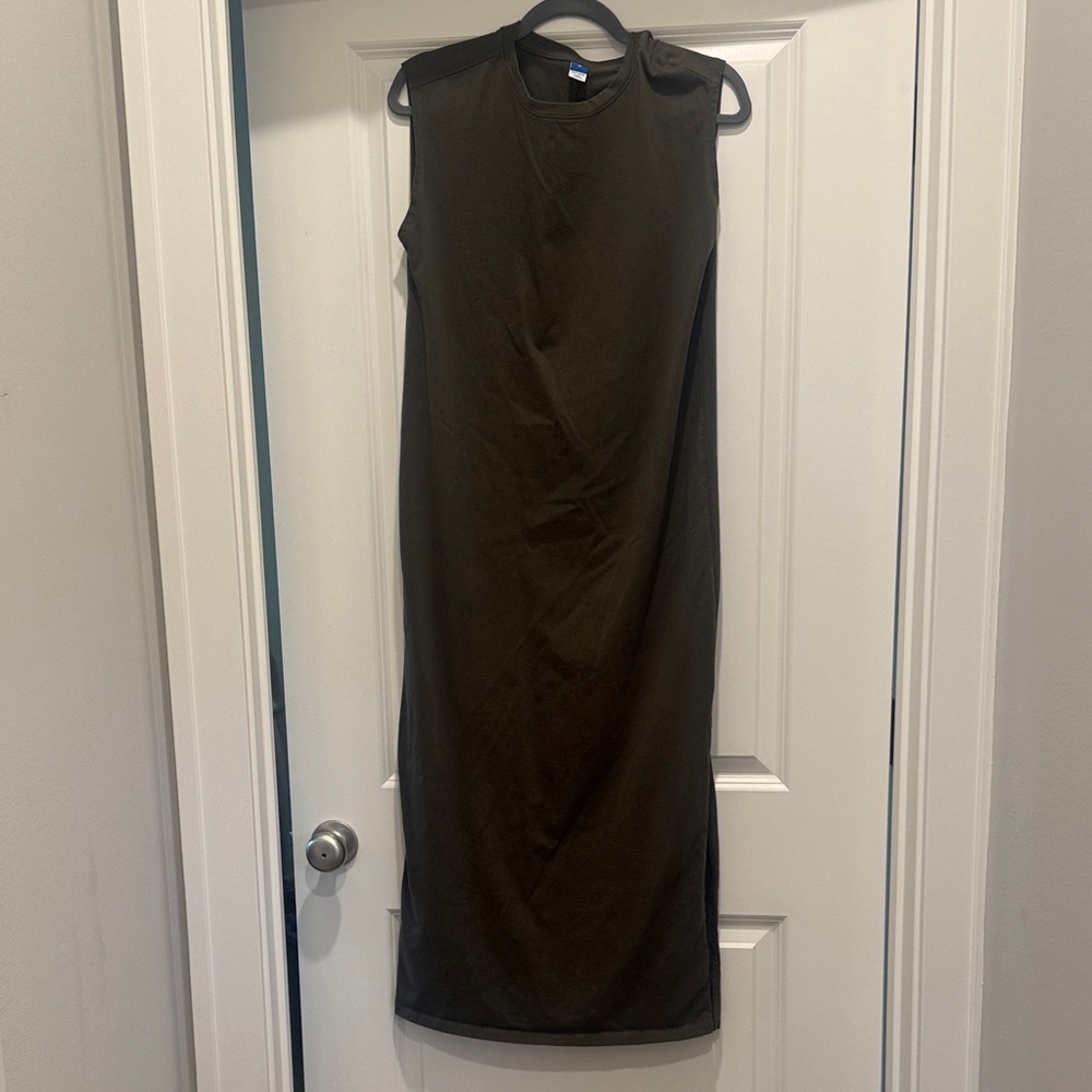 Old Navy Sleeveless Dark Green Maxi Dress